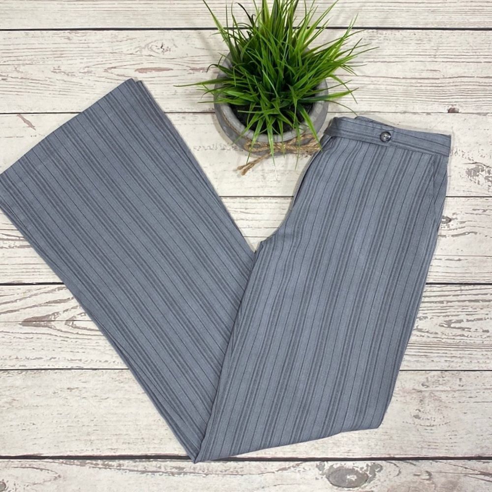 Gray Pinstripe Business Work Dress Pants